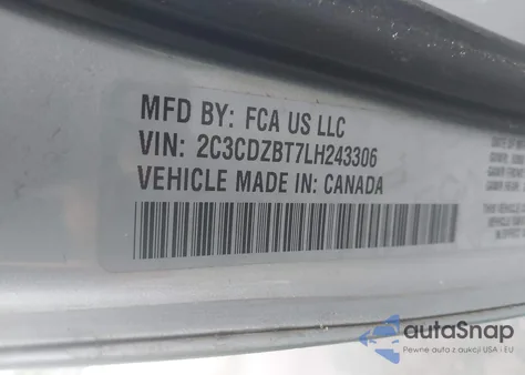 2020 Dodge Challenger R/T from USA, damaged, VIN 2C3CDZBT7LH243306